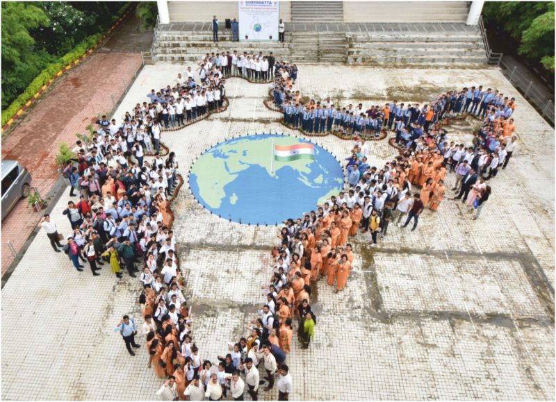 Map Of India With 1100 Tulsi Saplings